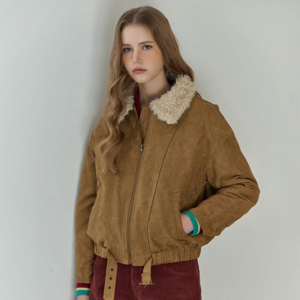 

Maxza Shearing Collar Faux Suede Mustang Jumper Braun/FREE