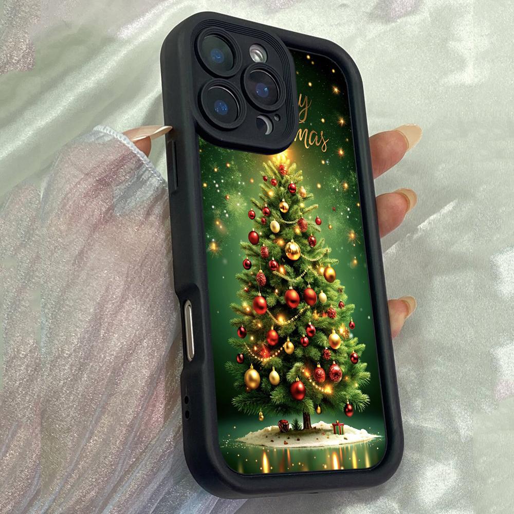 JT164 Christmas Tree Lighting for iPhone 17 16 15 14 Pro Max Samsung S26 S25 Ultra A17 A16 A07 A56 A06 Xiaomi 15T Redmi 15c 14C Note 14 Soft TPU Case