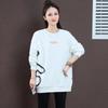 Women's Designer Print Velvet Crewneck Sweatshirt - Autumn/Winter 2025 Fashion Long Sleeve Loose Top