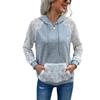 New Fall Women's Pullover Hooded Top Lace Hollow Splicing Sweatshirt with Hoodie