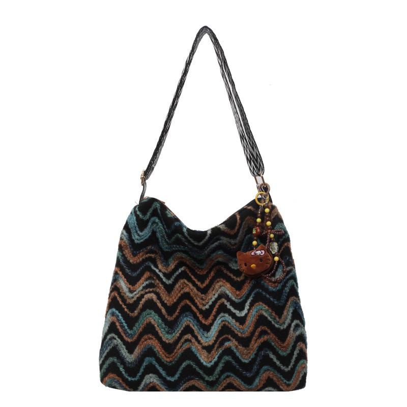 

Handbag bag women s new large-capacity versatile shoulder bag trendy fashion messenger tote bag Without pendant чёрный