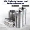 A84X-40 Pcs Thread Reducing Nuts, M8 Male To M6 Female Thread Screw Sleeve Bolt Conversion Nuts, Threaded Reducers Adapters