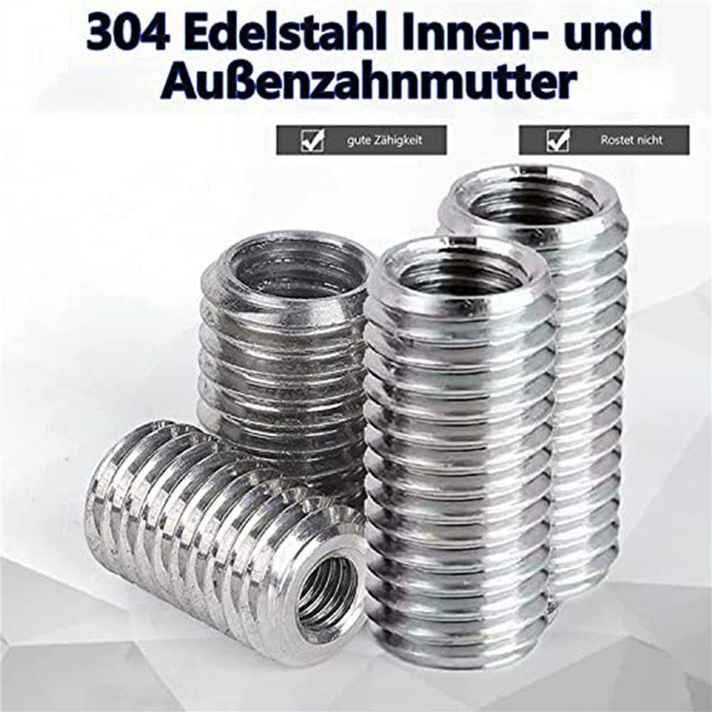 A84X-40 Pcs Thread Reducing Nuts, M8 Male To M6 Female Thread Screw Sleeve Bolt Conversion Nuts, Threaded Reducers Adapters