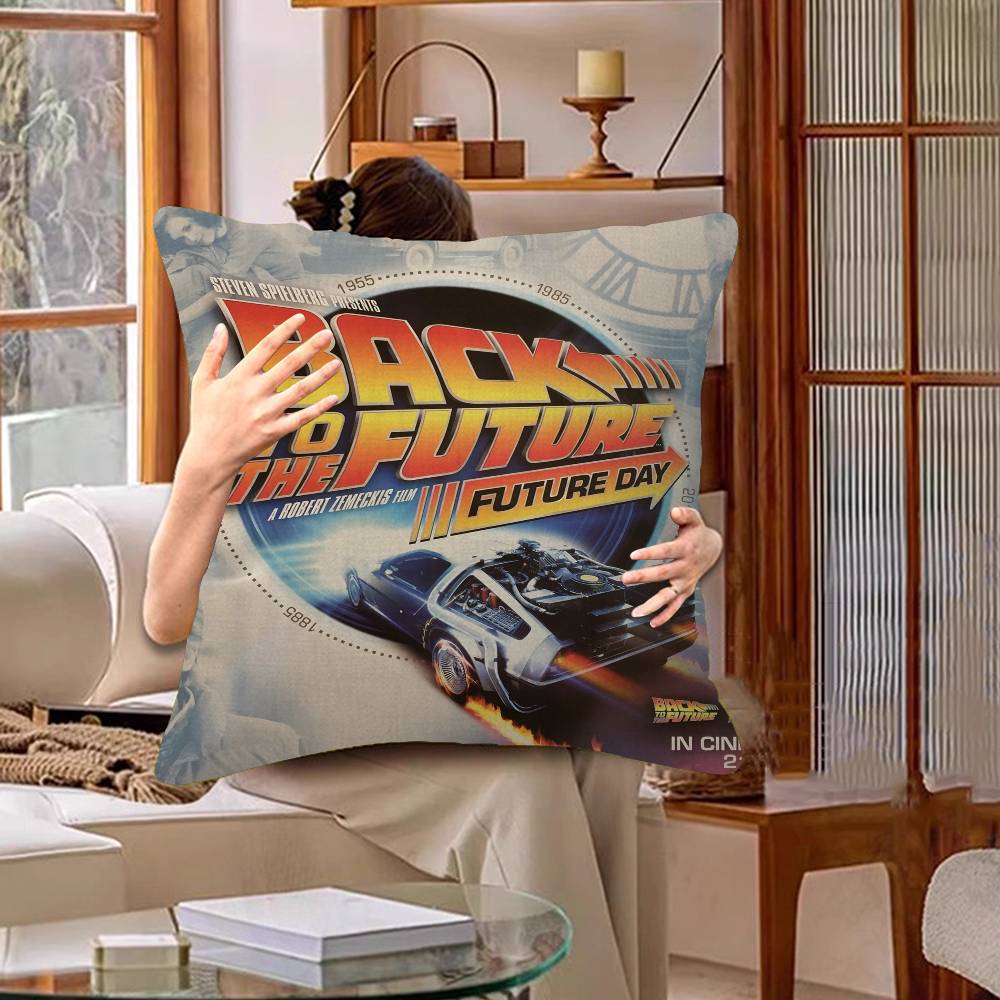 Movie Back To The Future Trilogy Cushion Cover Pillowcase Upholstery Sofa Throw Pillow Home Decor Pillowcas