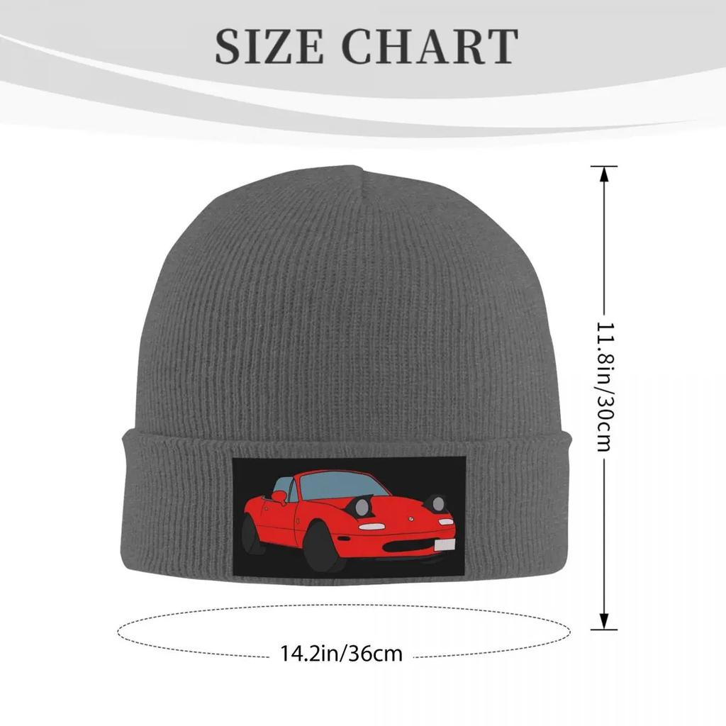 Mazda Miata Mx5 1990 Červená Teplá Pletená Čepice Módní Čepice Podzim Zima Venkovní Čepice pro Unisex Dospělé
