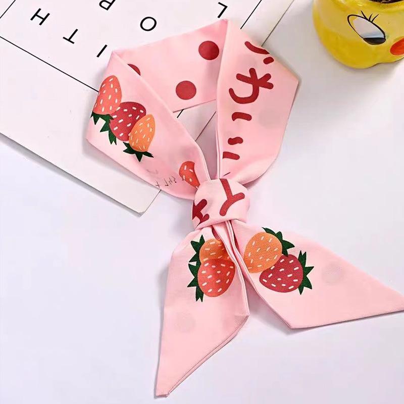 Silk Scarf Headband French Braided Hair Ribbon Versatile Ponytail Streamer Headgear Bag Decoration