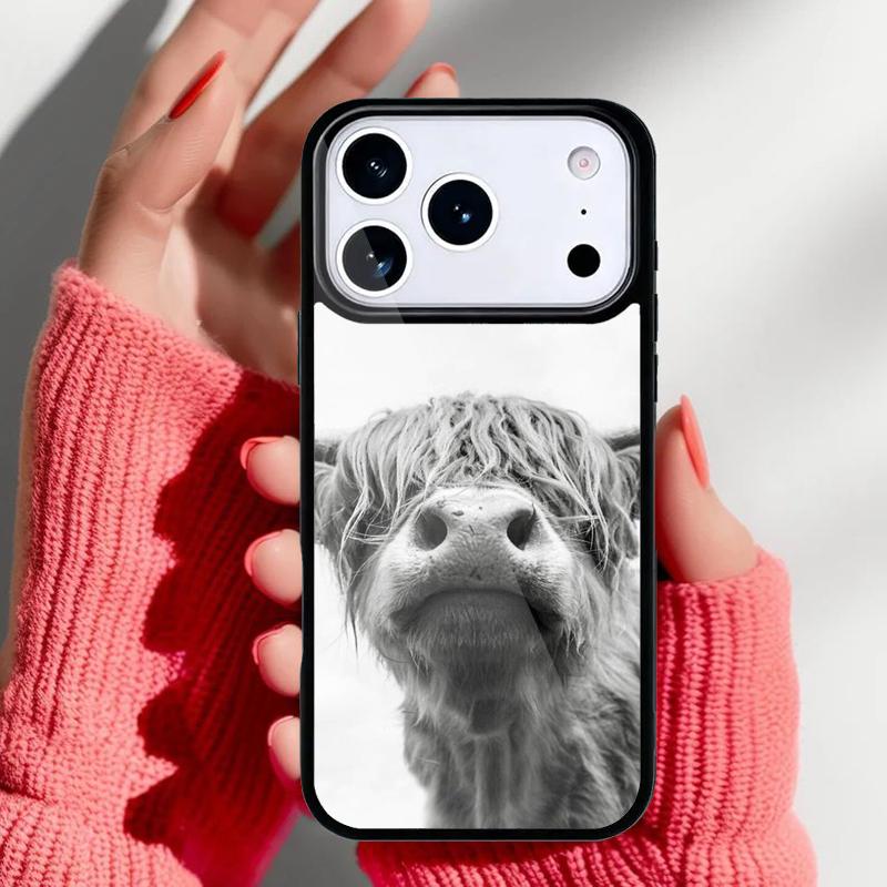 Hochlandrinder Handyhülle für iPhone 17 16 15 14 13 Pro Max Rückabdeckung für 12 11 Pro Hülle