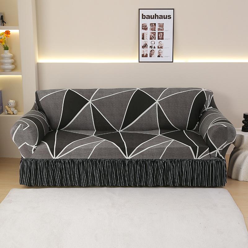 Sofa Cover with Elastic Band Skirt Universal All Season All Inclusive Cover Fabric Cover