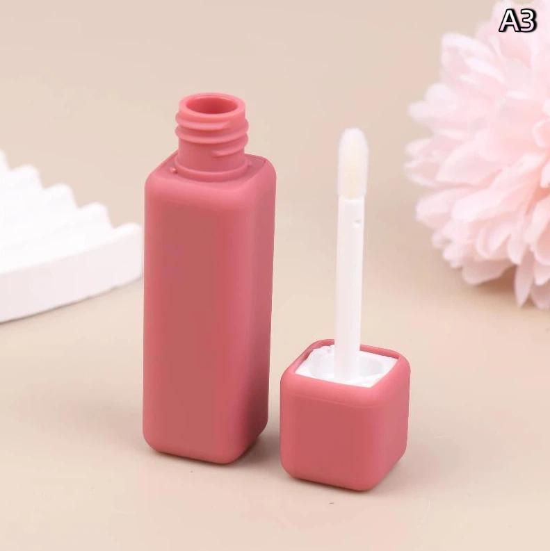 1Pcs 5Ml Lip Gloss Tube Brush Rod Scrub Square Liquid Lipstick Tubes Bottle Refillable Lip Balm Container Cosmetic Packaging Diy