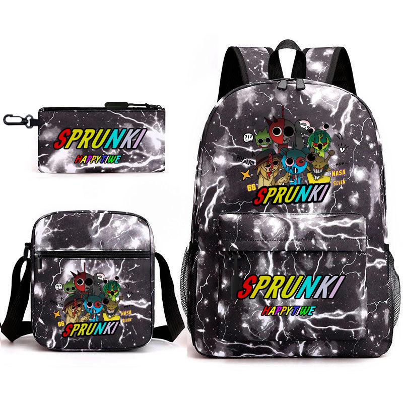 Boys Backpack Rhythm Box Treasure Children's School Bag Anime Satchel Pencil Bag Oxford Cloth Elementary School Student D