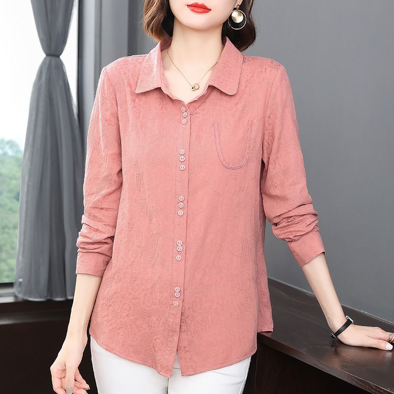 Breathable Cotton Blouse for Women Spring Autumn Loose Fit Fashionable High Quality Shirt for Mothers