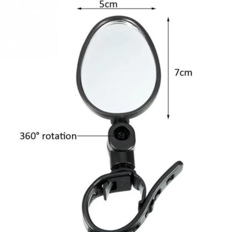 1/2pcs Bicycle Rearview Mirror 360° Rotation Adjustment Handlebar Mirror Wide-angle Convex Mirror Bicycle  Riding Accessories