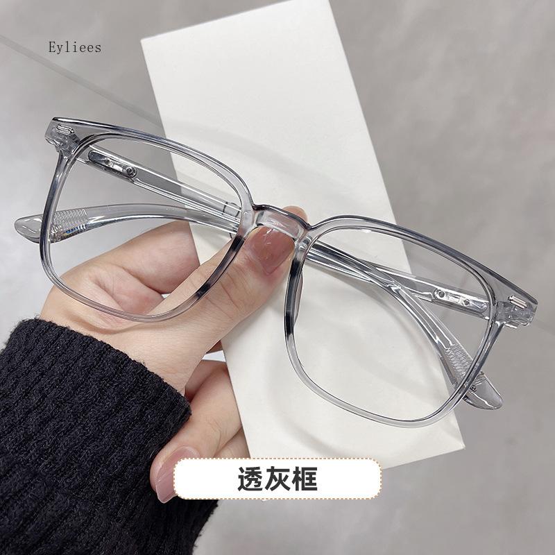 4 New Retro Anti-Blue Light Glasses Girl Square Frame Plain Glasses Blue Light Bezel Transparent Eyewear Glasses For Women