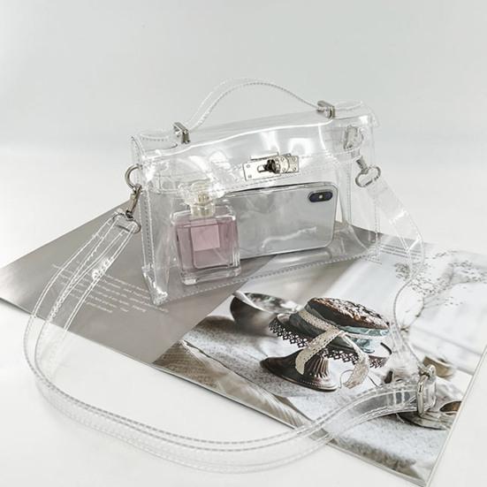 Dámská kabelka Crossbody Stylová odolná průhledná kabelka Elegantní módní peněženka na koncertní sportovní akce
