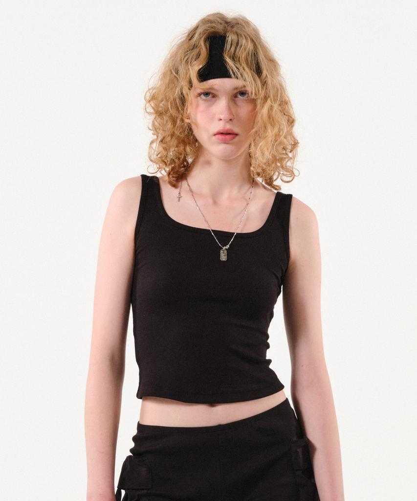 Podeowedeo Symbol Ribbed Sleeveless (Black)