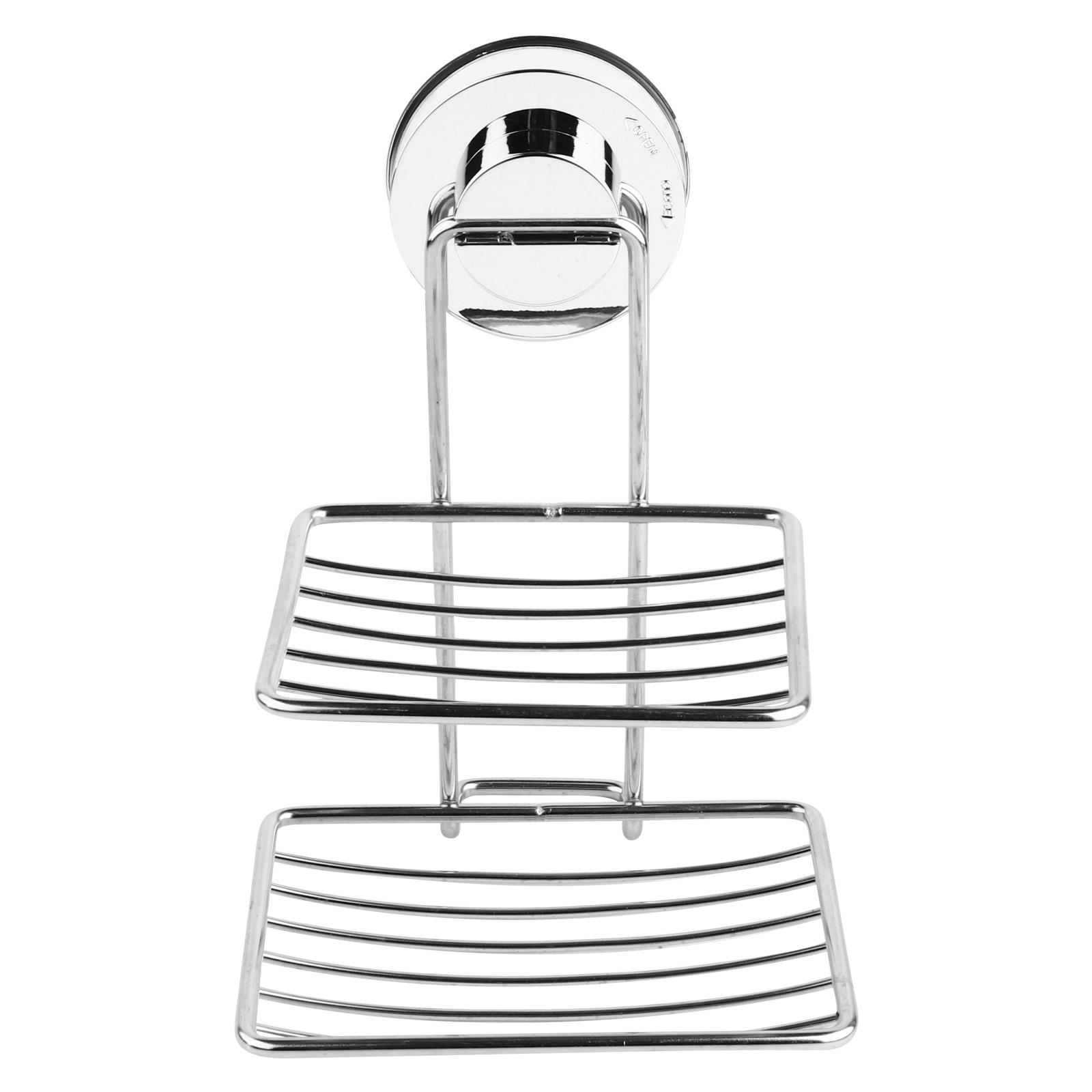 

Настенная мыльница с присосками, двухъярусная, из нержавеющей стали, держатель для губки, для душа, ванной, кухни, не ржавеющая, коррозионностойкая, АБС-пластик