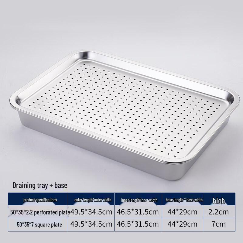 Yunduo Stainless Steel Rectangular Deep Basin and Colander Set