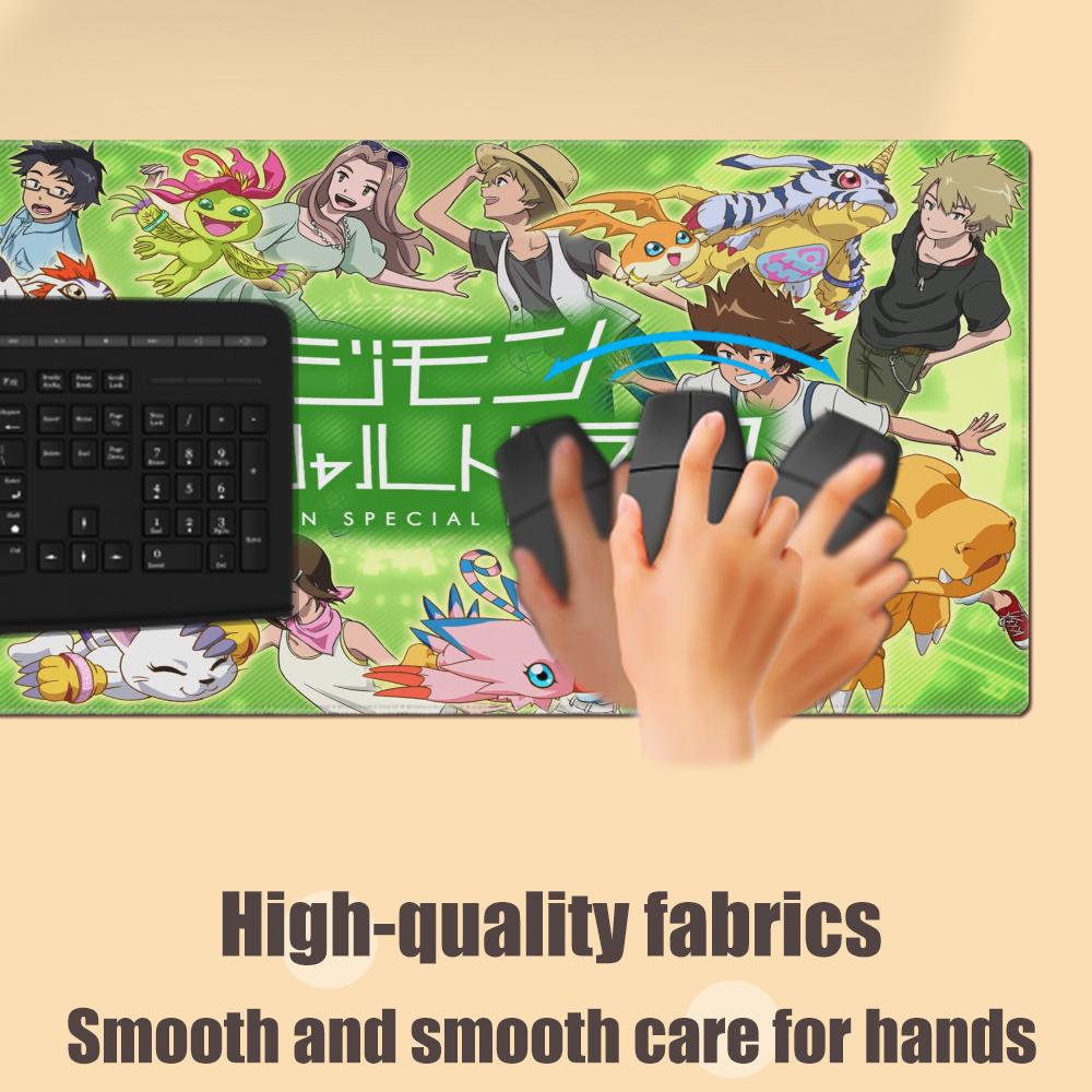 HYBXAXC Kawaii Mouse Pad Anime Digimon Pc Gamer Desk Mat Accessories Keyboard Deskmat Computer Mat Rug Laptop Hot