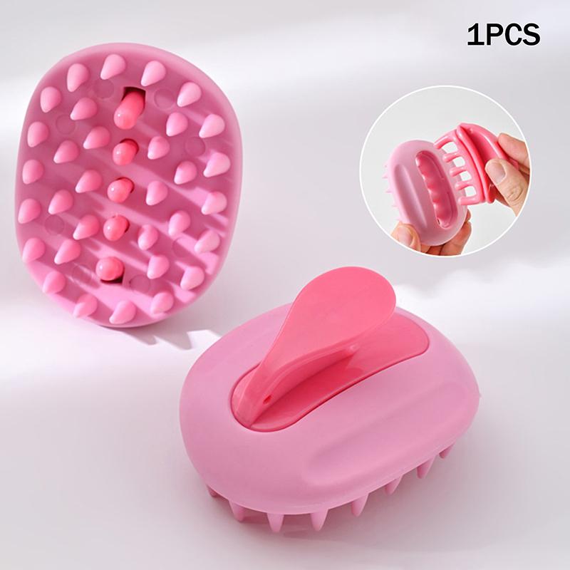 

2-In-1 Shampoo Brush Head Scalp Massage Comb Hair Washing Comb Body Massage Brush Bath Shower Brush Salon Hairdressing Tool розовый