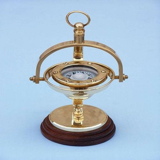 Brass Desk Hanging Compass 8" Nautical Home - Office Decoration and Gift Item