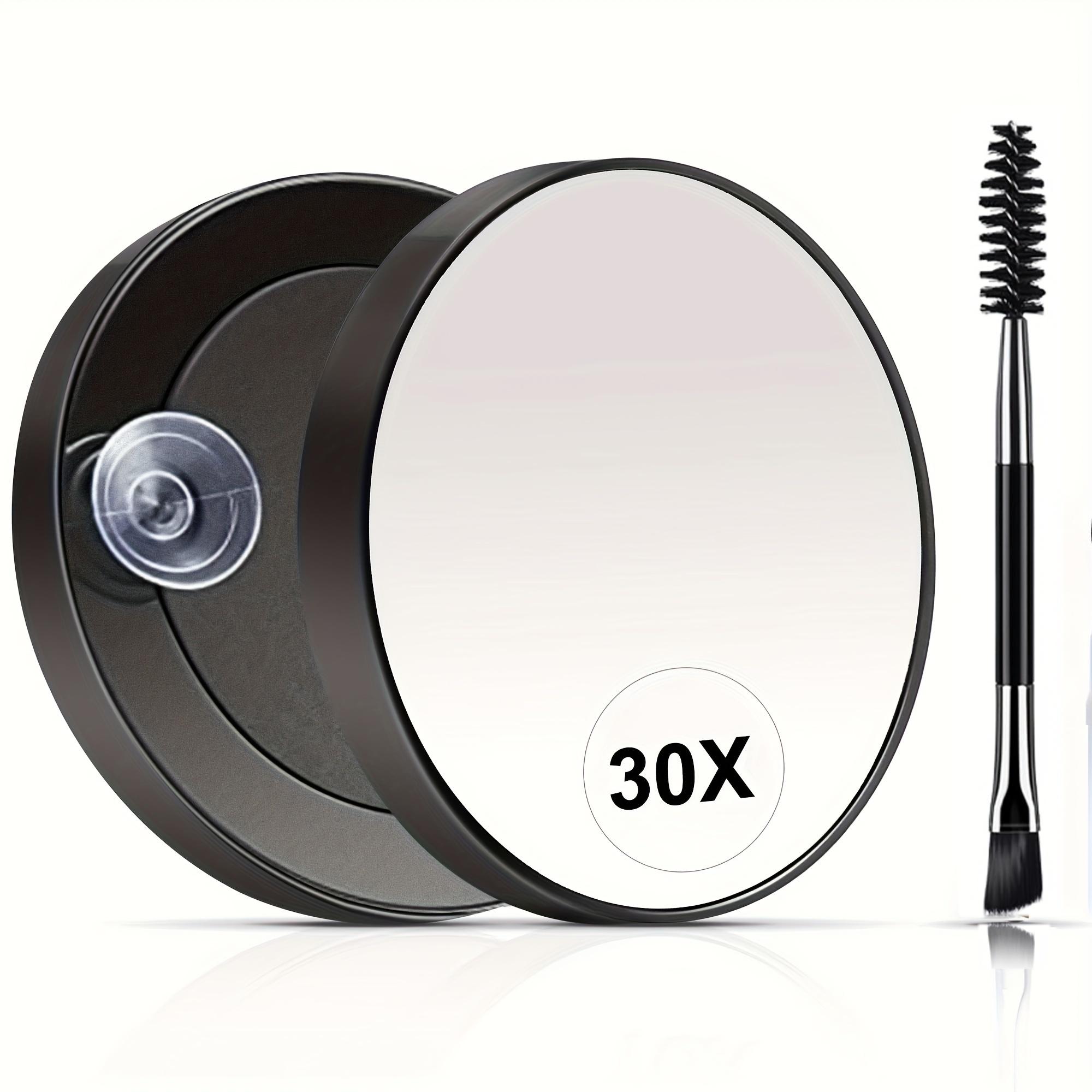 

Зеркало с 30-кратным увеличением, маленькое увеличительное зеркало с присоской и пинцетом, щеточка для бровей, бритва для бровей, как увеличительное зеркало для путешествий