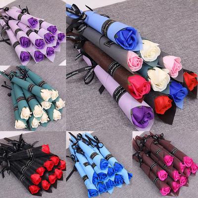 1PC Decoration Accessories Soap Rose Bouquet Wedding Party Artificial Flower Creative Flowers Multicolor