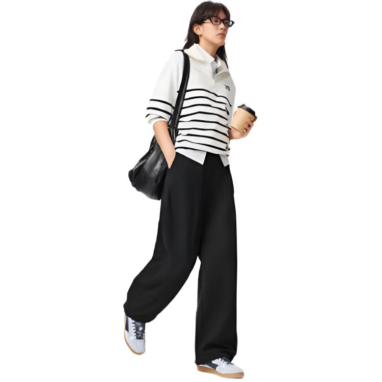 Li Ning Sports Trend Series Embroidered Logo Knitted Sports Pants Women pants AKLW178-3