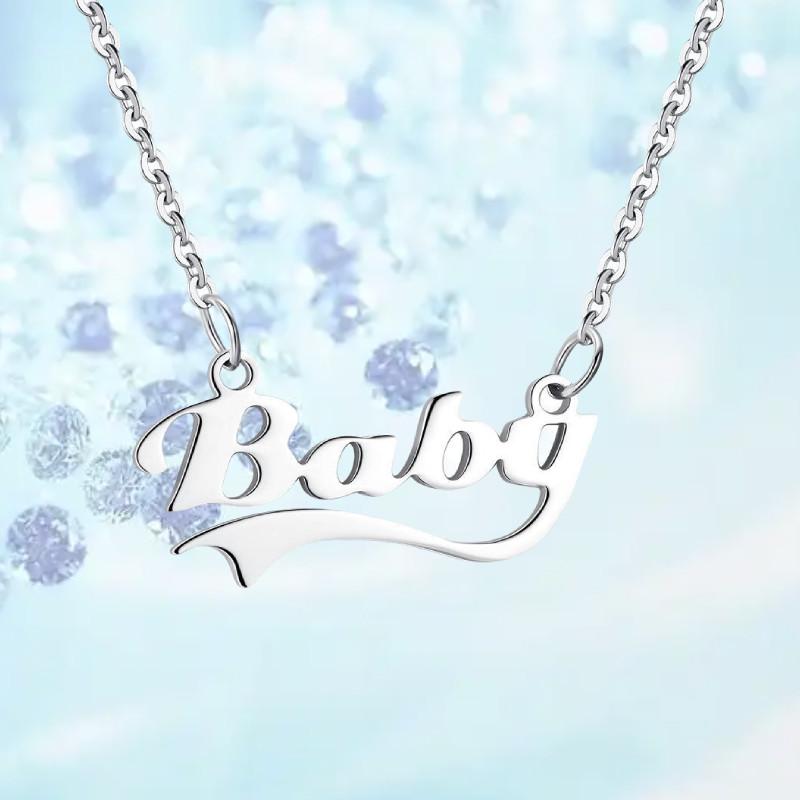Stylish Stainless Steel Alphabet Necklace Perfect Forever Love Gift For Baby