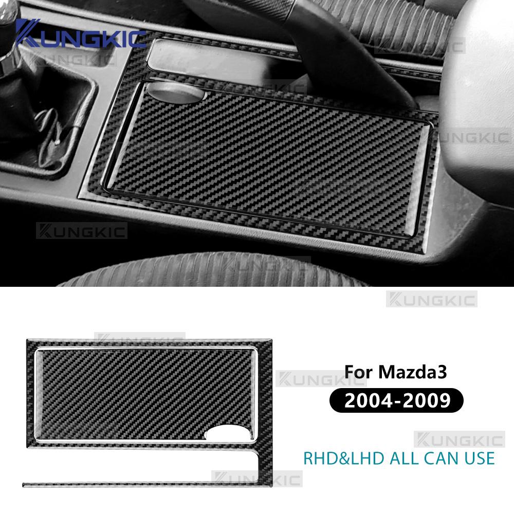 For Mazda 3 BK 2004 2005 2006 2007 2008 2009 Real Soft Carbon Fiber Sticker Gear Shift Cup Holder Trim Sticker Car Accessories