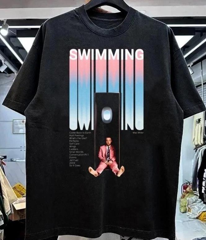 Mac Miller Swimming 90s Rare Design Black T shirt XL