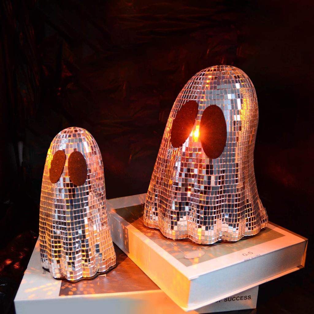 Disco Ghost Halloween Decoration Ghost Disco Ball Table Ornaments For Home Party Bar Indoor Outdoor Use