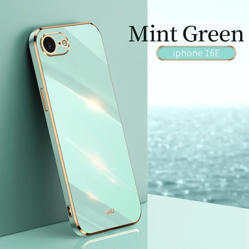 For iPhone 16E SE4 2025 Case Plating Silicone Bumper Soft TPU Back Cover Shockproof Phone Case for Apple iPhone 16E iPhone 16E S
