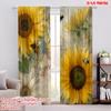 2pcs,2D Plane Printing Curtains Roller Blinds Sunflower Bliss Polyester Woven (without Rod) Outdoor Decorations Use for Bedroom