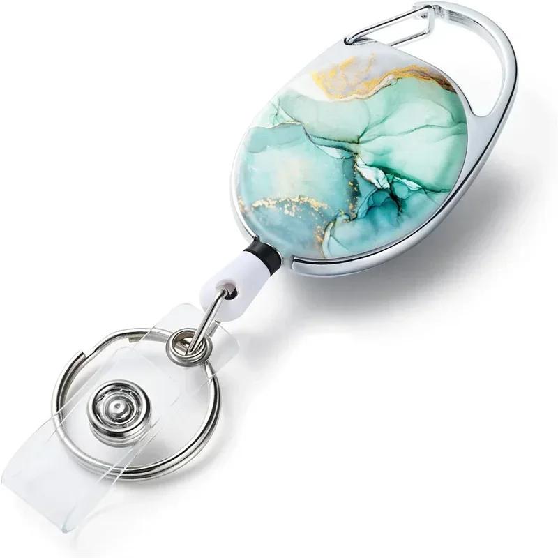 1pc Retractable Badges Holder Nylons Cord Keyrings Quality Retractable Keychains Name Tag Holder Keyring ID Card Key Ring