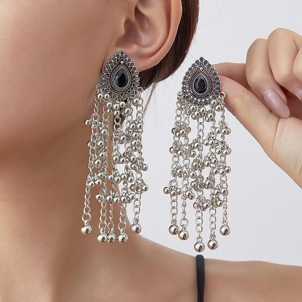 European & American Long Tassel Earrings, Indian Style Studs, Ethnic Retro Ear Pendants.