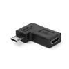 USB 2.0 USB-C Data Adapter Female To Micro  Male 5-pin, 90 Degree Left and Right Angles