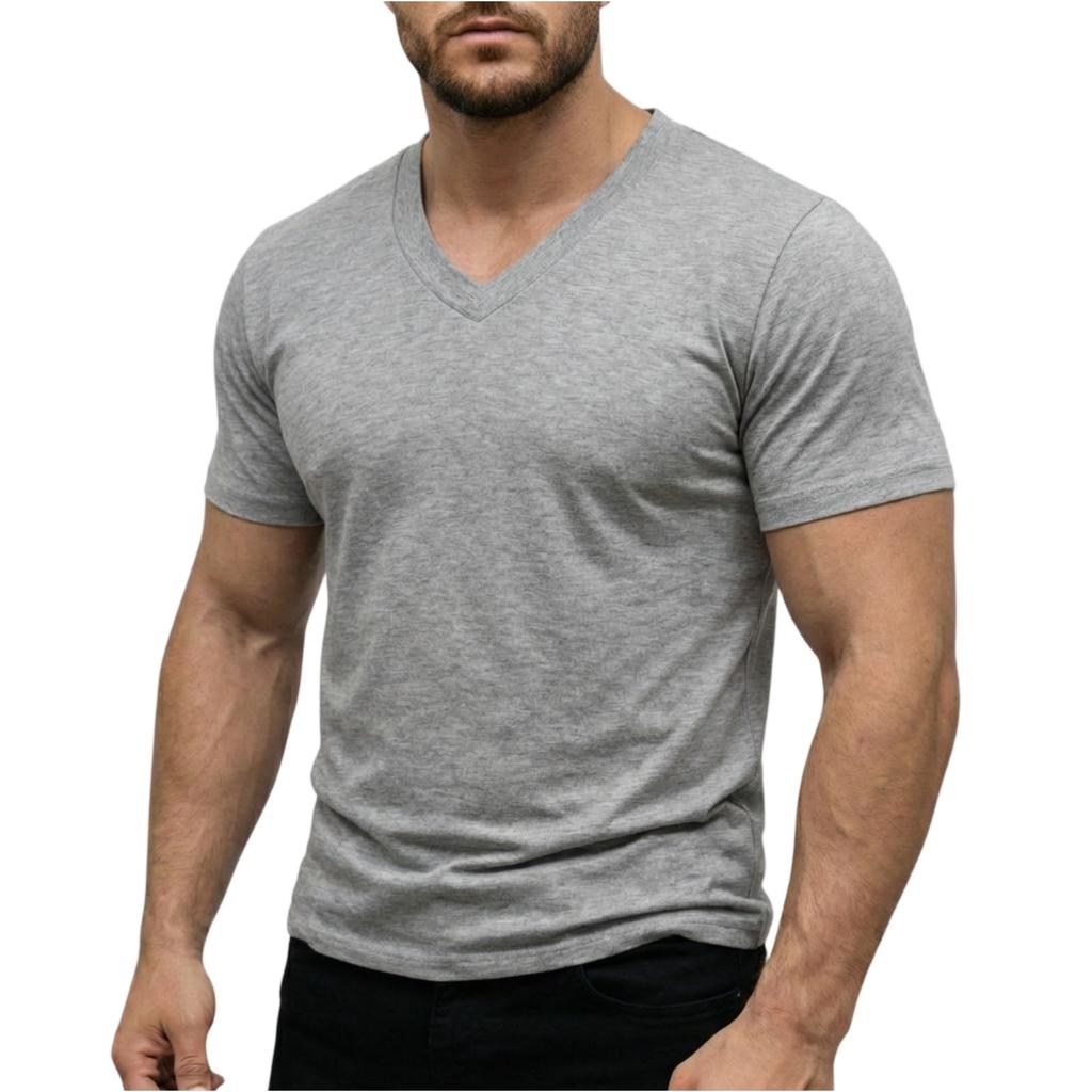 Men’s Lightweight V Neck Short Sleeve T Shirt Soft Breathable Stretch Casual Athletic Top for Everyday Wear