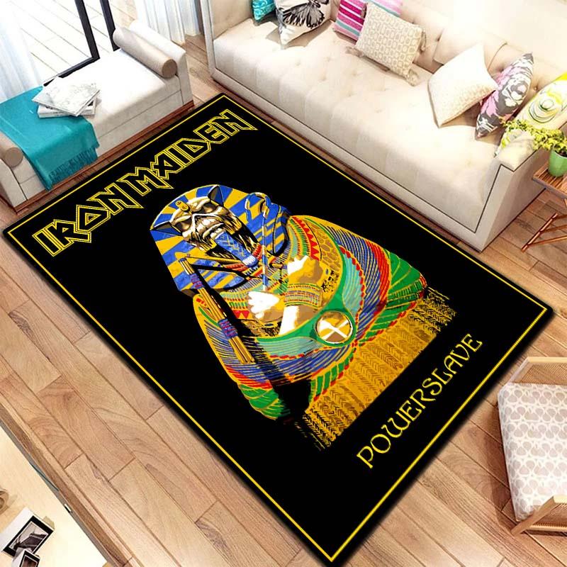 Band I-Iron M-Maidens Carpet Yoga Mat Living Room Bedroom Decoration Home Office Hotel Entrance Non slip Area Flannel CarpetGift