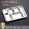 304 Stainless Steel Six-Compartment Cafeteria Tray
