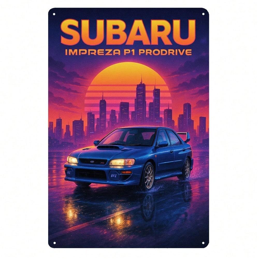 

Subaru Impreza P1 Prodrive Металлическая жестяная настенная табличка Винтажный декор для гаража 20x30 см 20x30 разноцветный