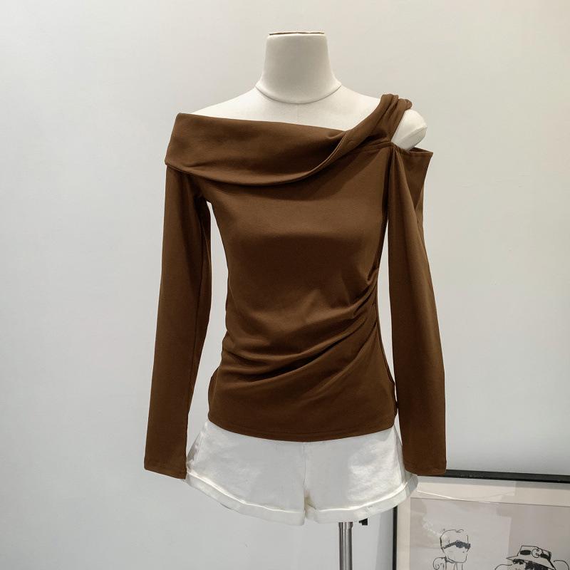 

Women s Retro Slimming Irregular Long-Sleeve Knit Top – New Early Autumn Style Medium
