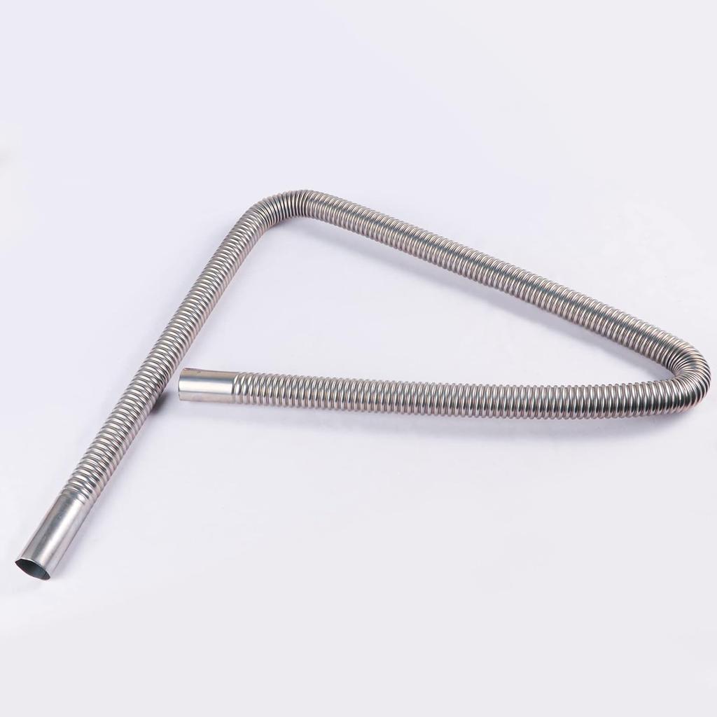 FizLig Stainless Steel Exhaust Pipe - 47" Flexible Diesel Exhaust Extension For Trucks/Generators, Anti-Corrosion Pipe With Clamp Kit, Compatible