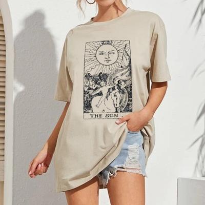 Sunfiz Yf Mode T-Shirts Xvii Die Sonne Tarotkarte Herren T-Shirt Vintage Design Damen Herren Unisex T-Shirt Tops Gothic T-Shirts