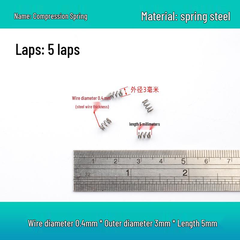 Small Mechanical Compression Spring: 0.4mm Wire, 2-8mm Outer Diameter