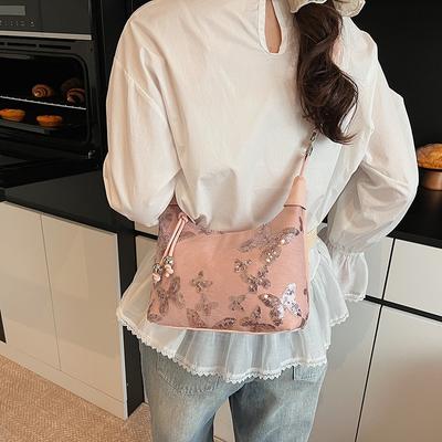 Summer Niche Bag Women's New Fashion Versatile Sequined Messenger Bag Shoulder Armpit Bag