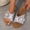 New One-word Slippers Women's Beach Open-toed Flat-bottomed Cool Slippers Women's Large-size Women's Sandals
