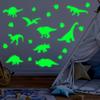 1 Sheet Glow-in-the-Dark Dinosaur Wall Stickers Waterproof Dinosaur Footprint Wall Decals Dinosaur Stickers for Nursery Kids Room