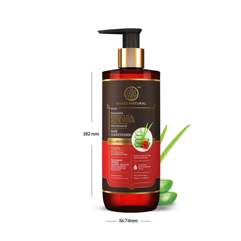 KHADI NATURAL Powered Botanics Hibiscus Aloe Vera Hair Conditioner 310ml Frizz Free Soft Manageable Hair