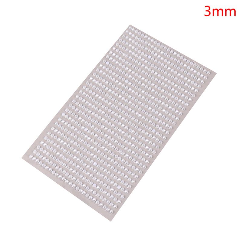 

3D круглые жемчужные наклейки для глаз и лица, аксессуары для наклеек, кремнеземные жемчужные наклейки, декор 3mm белый