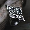 2025 Retro Carved Ethnic Flower Ring - Imitation Thai Silver Women's Jewelry